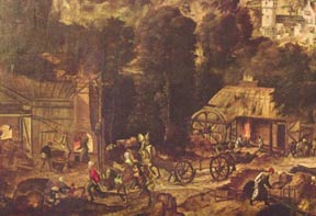 Добыча и производство меди, картина Генриг Блэхь XVI в. Флоренция